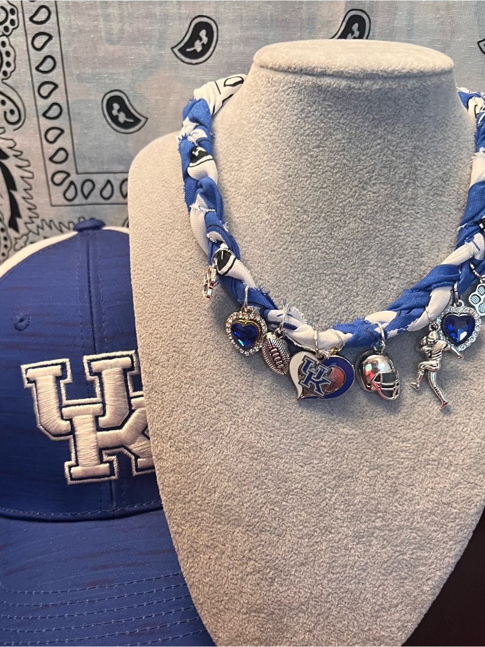 University of Kentucky Wildcat’s Braided Bandana Necklace, KENTUCKY, 27”
